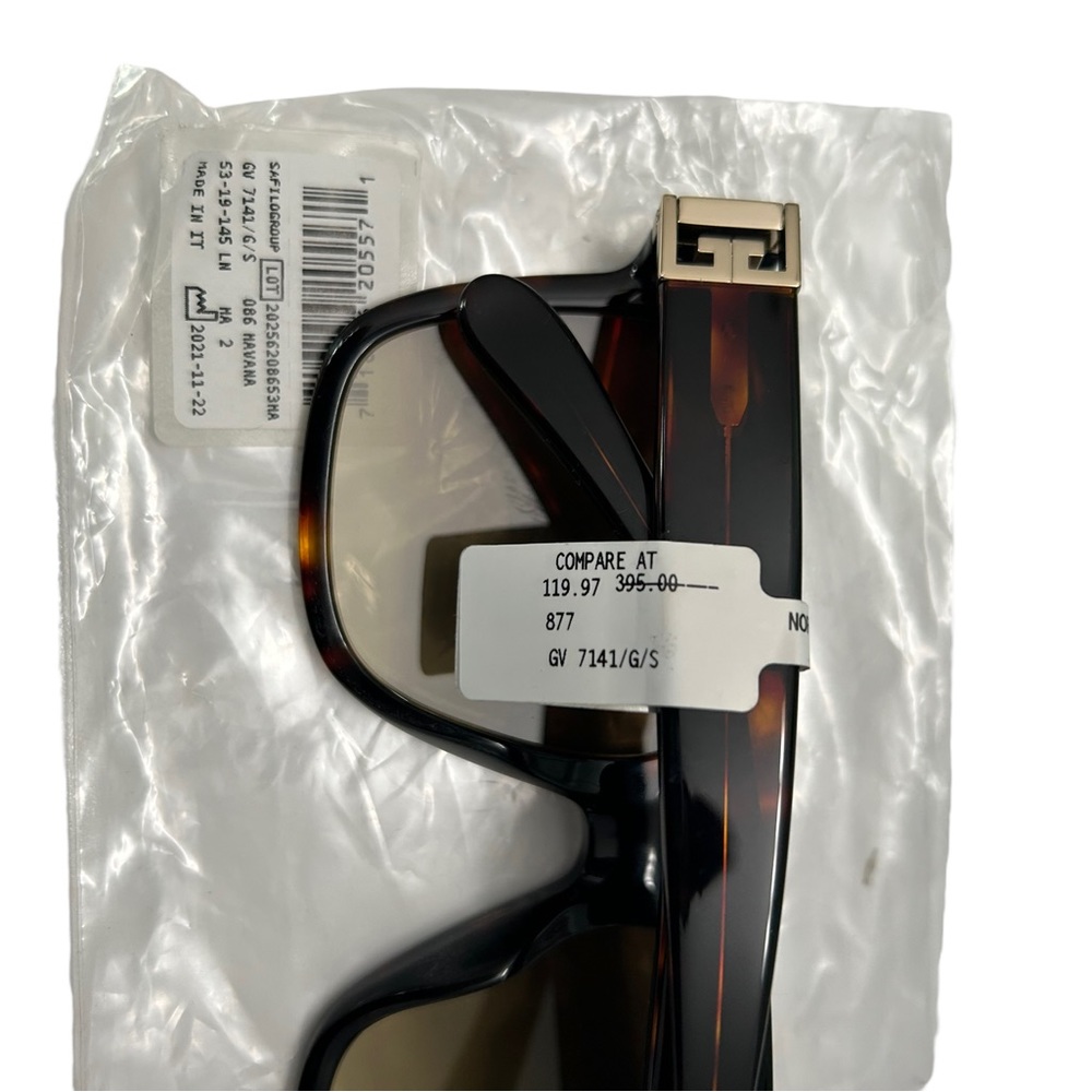 NWT GIVENCHY HAVANA SQUARE SUNGLASSES BROWN, CASE AND CLOTH - Picture 8 of 10